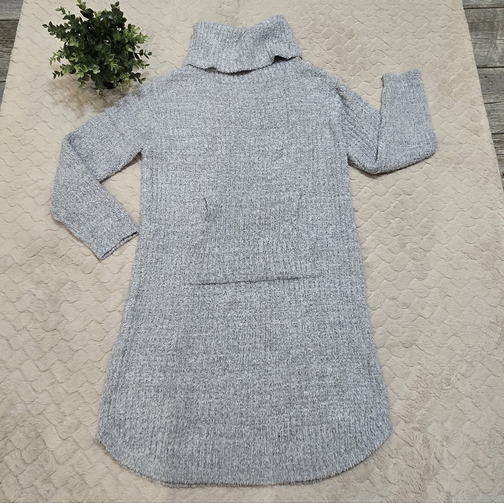 Softies Gray Marshmallow Slouch Turtleneck Lounge Cozy Dress, Size S/M